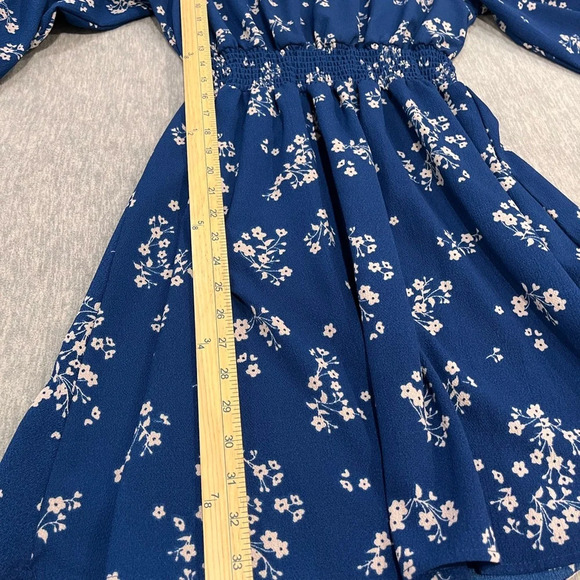 Katella women’s Chic Blue Floral  3/4 Sleeve Dress size xl # 222 - Picture 7 of 8